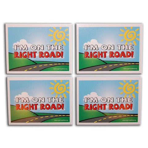 "I'm on the Right Road!" Stickers 4-Pack (Style 2)
